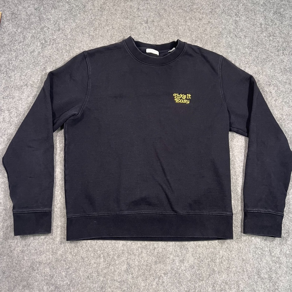 Sandro Paris Black Take It Easy Crew Neck Sweatshirt Women's Size 44 Large